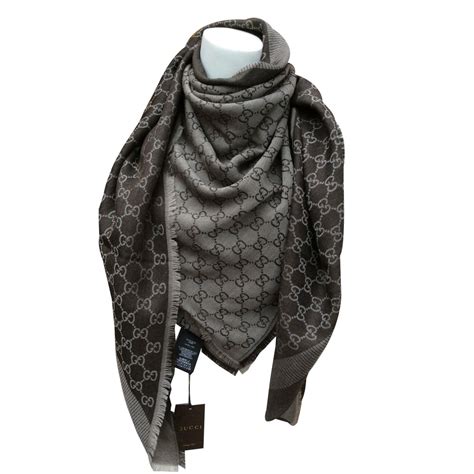 gucci brown and beige scarf|gucci wool scarf women's.